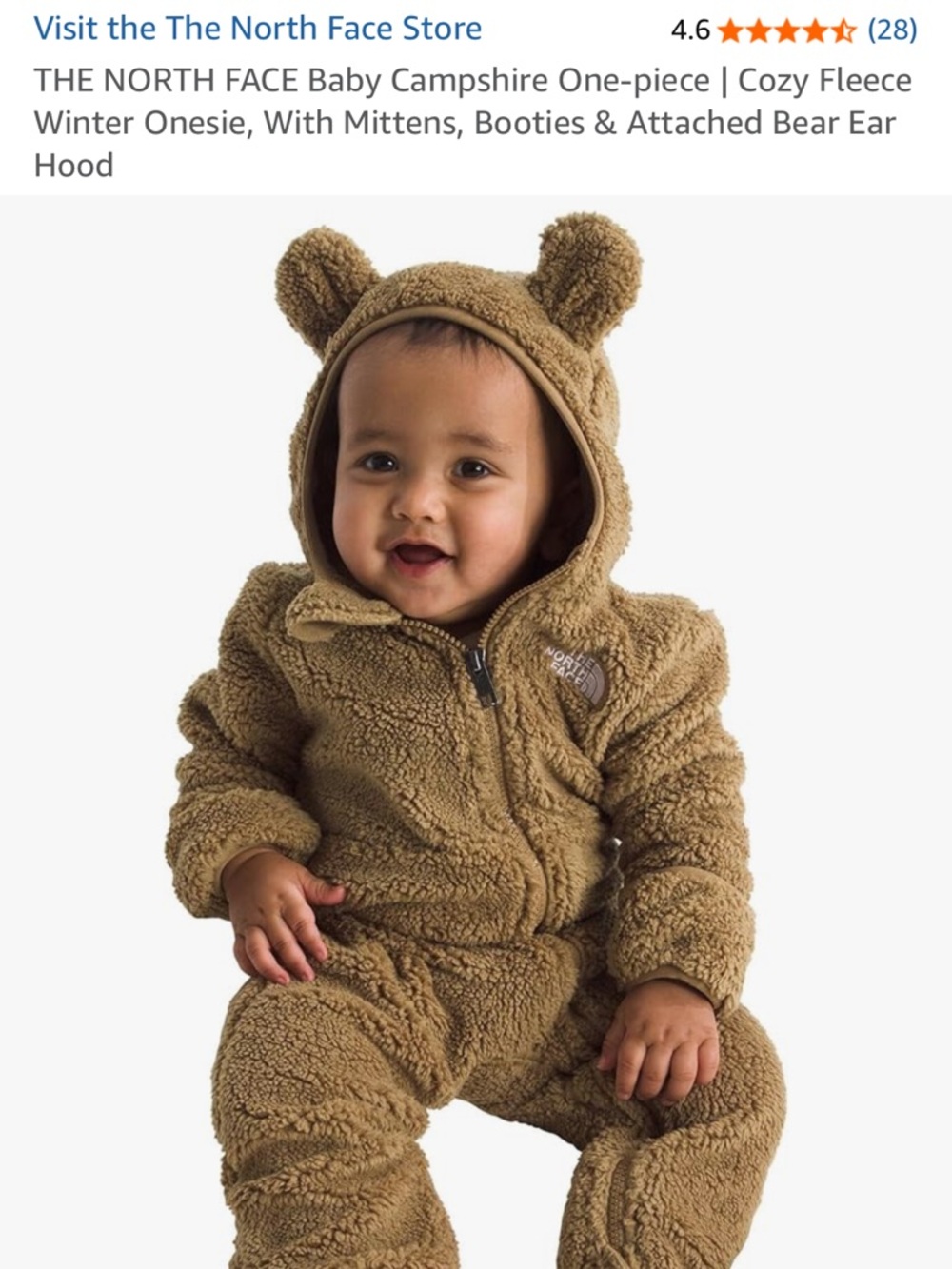 The North Face Kids' Sherpa One-Piece in Dark Teal/Green - Picture 5 of 6